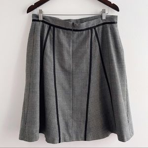 Harve Benard Green and White Houndstooth Wool A Line Midi Skirt 16